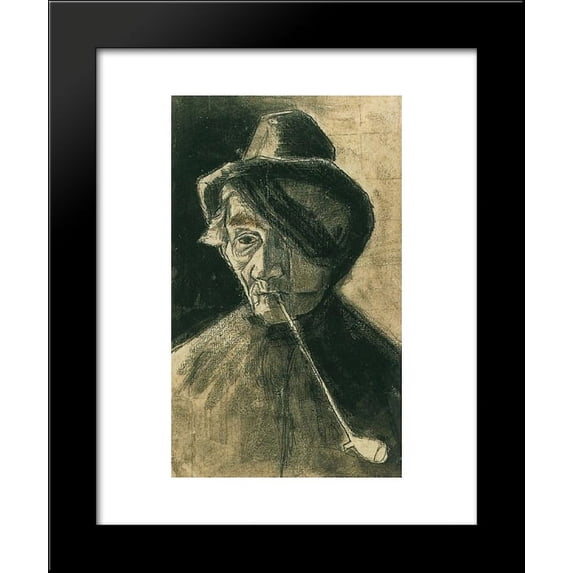 Man with Pipe and Eye Bandage 20x24 Framed Art Print by Vincent van Gogh