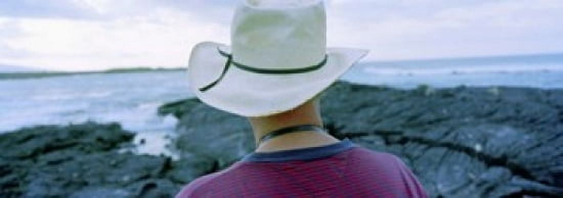 Man with Straw Hat Galapagos Islands Ecuador Canvas Art - Panoramic Images (18 x 7)
