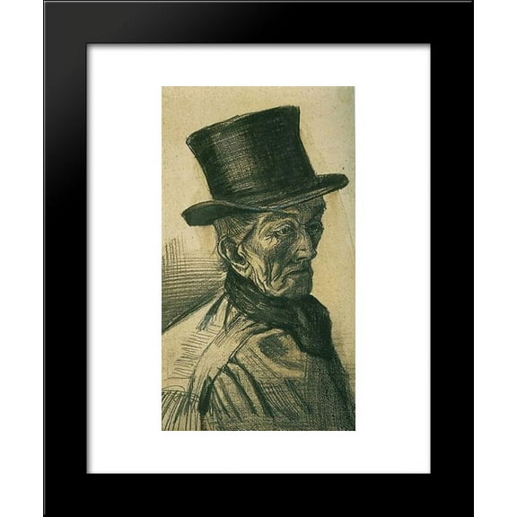 Man with Top Hat 20x24 Framed Art Print by Vincent van Gogh