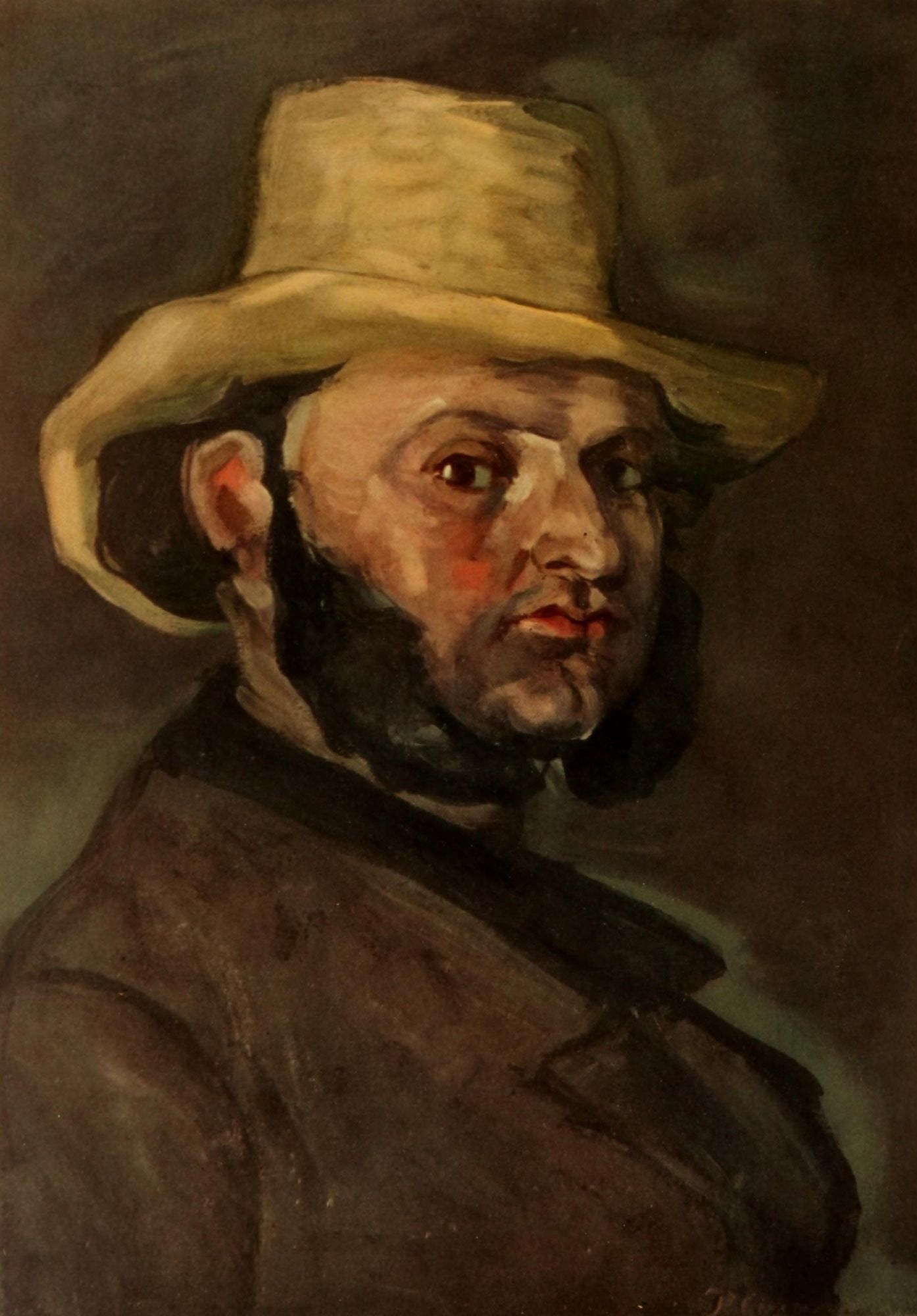 Man with a Straw Hat 1870-1 Canvas Art - Paul Czanne (18 x 24)
