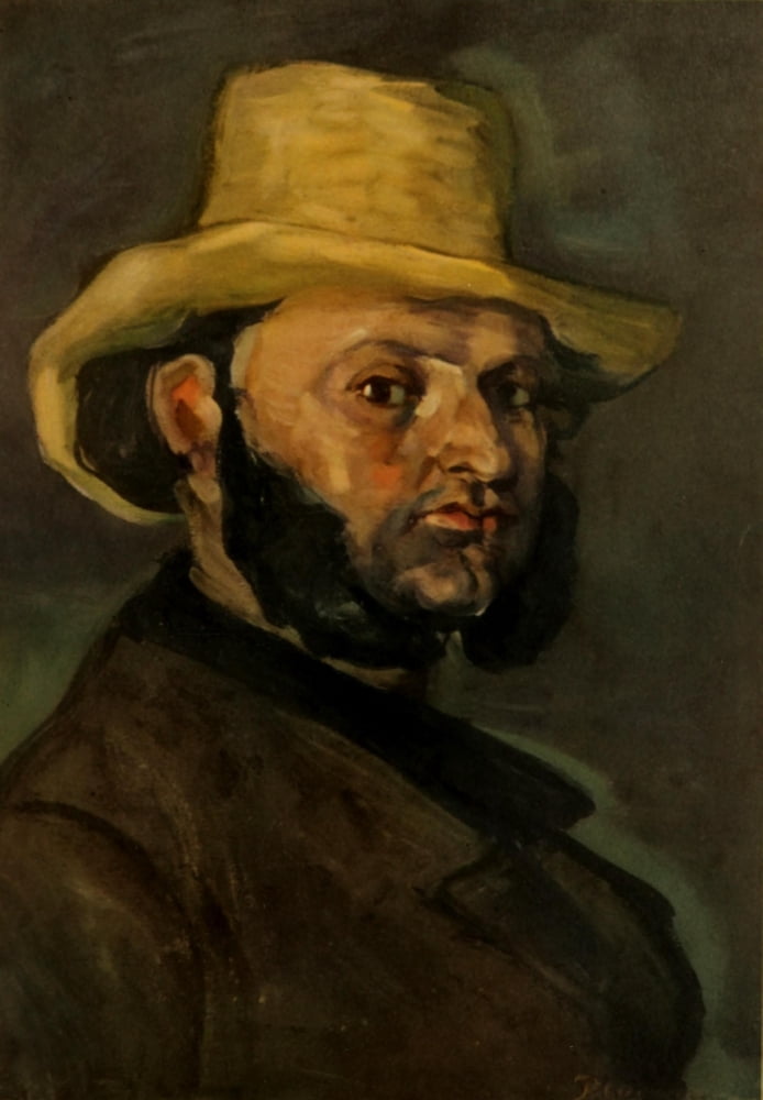 Man with a Straw Hat Paul Czanne 1944 Canvas Art - Paul Czanne (24 x 36)