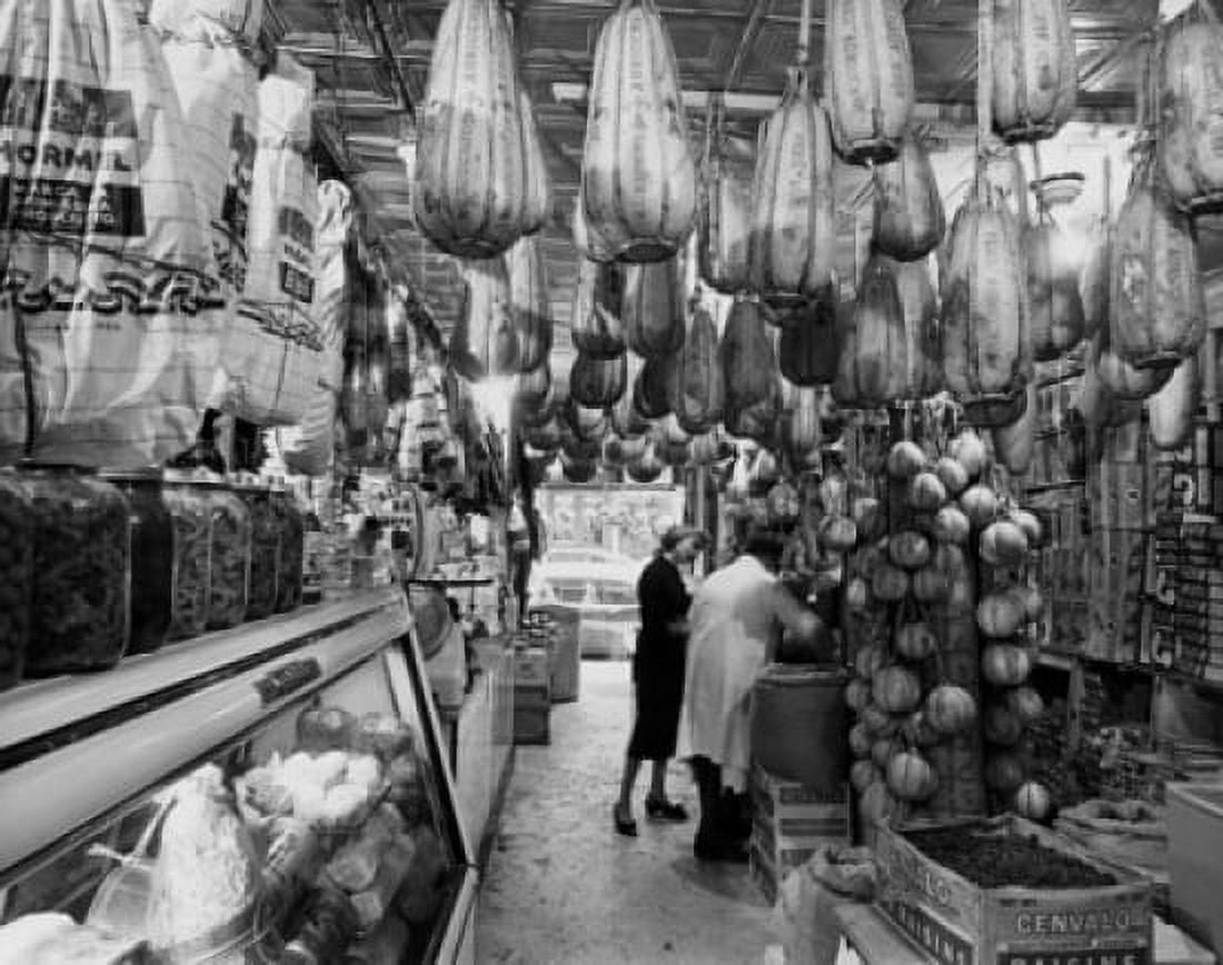 Man with a woman shopping in a grocery store Canvas Art - (24 x 36)