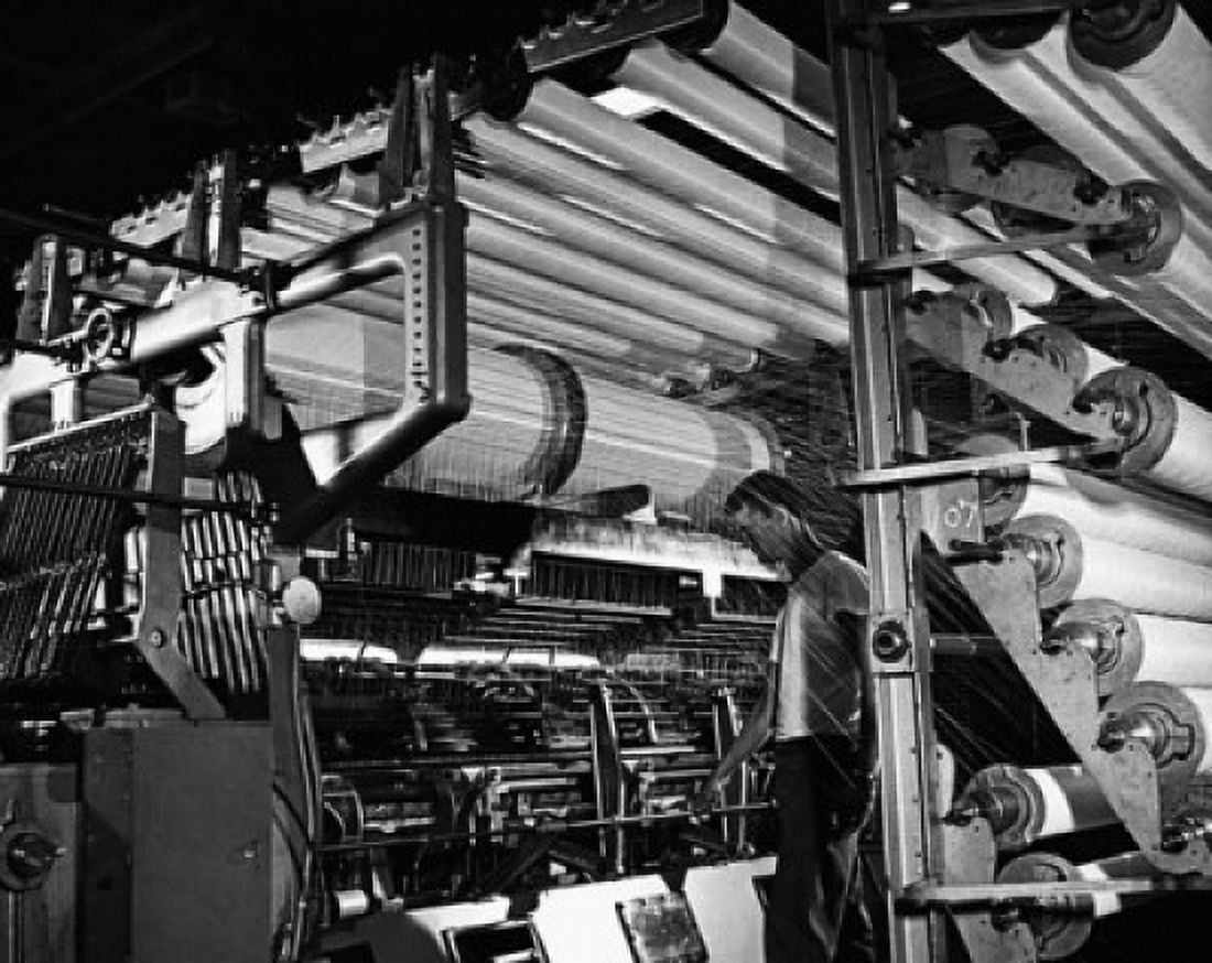 Man working in a textile factory Canvas Art - (24 x 36)