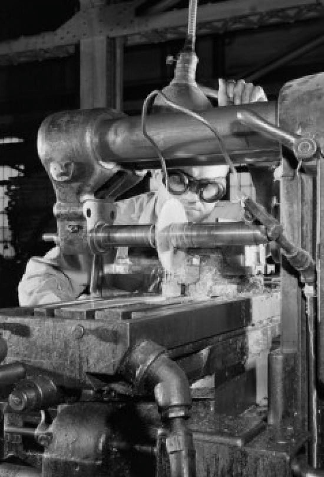 Man working on machine in factory Canvas Art - (18 x 24)