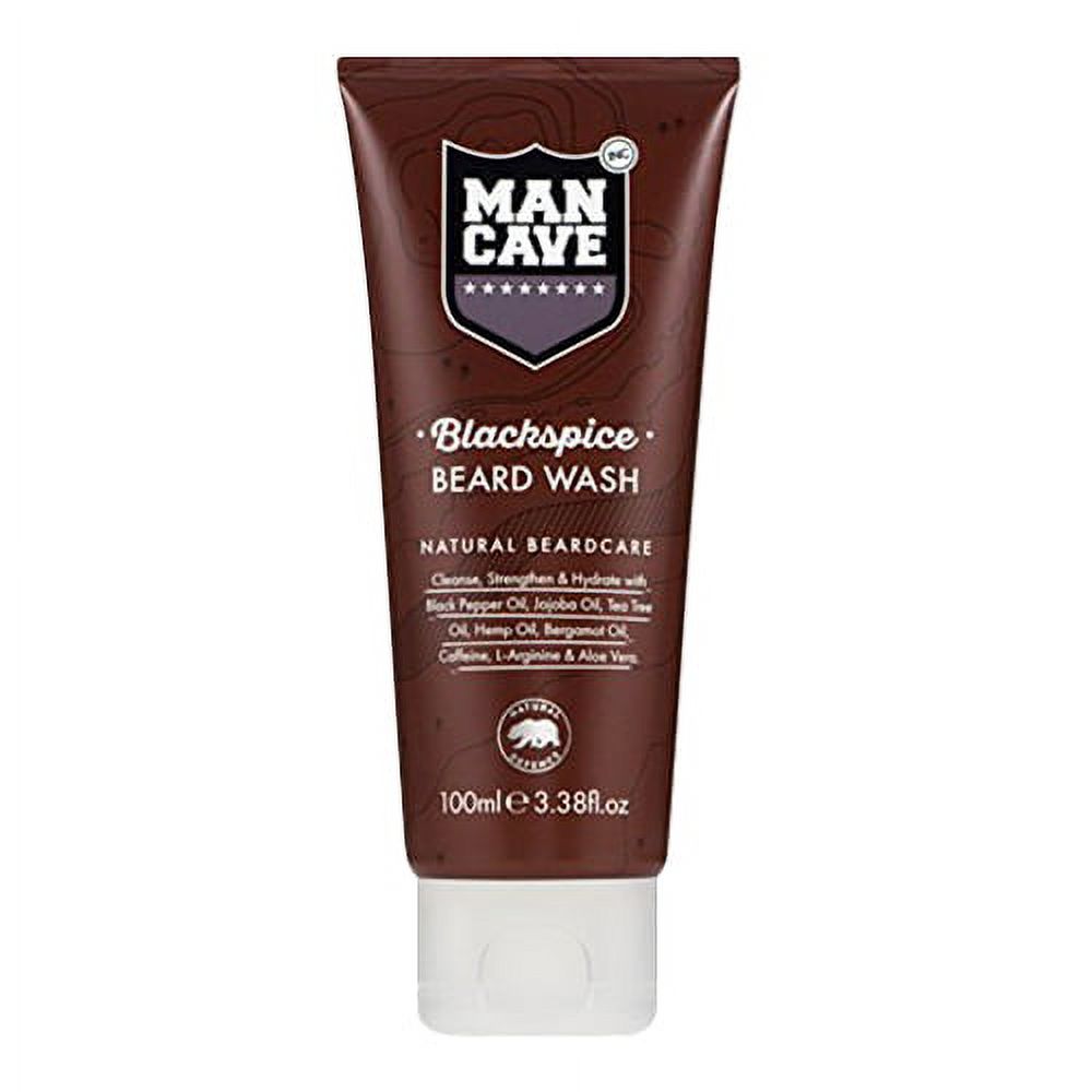 ManCave Black Spice Beard Wash For Natural Beard Care, 3.3 Oz