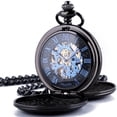 thumbnail image 1 of ManChDa Mens Pocket Watches Classic Mechanical Pocket Watch Black Blue, 1 of 7