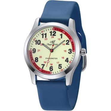 ManChDa Nurse Watch for Nurse Medical Watch Nursing Nurse Watch for Women Silicone Watch Nurse Watch Second Hand Easy to Read Watch Military Time Watch Waterproof Luminous Watch 24 Hours Watch(Blue)