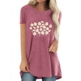 thumbnail image 1 of ManHanLi Women Daisy Print Crew Neck Short Sleeve Top, 1 of 2