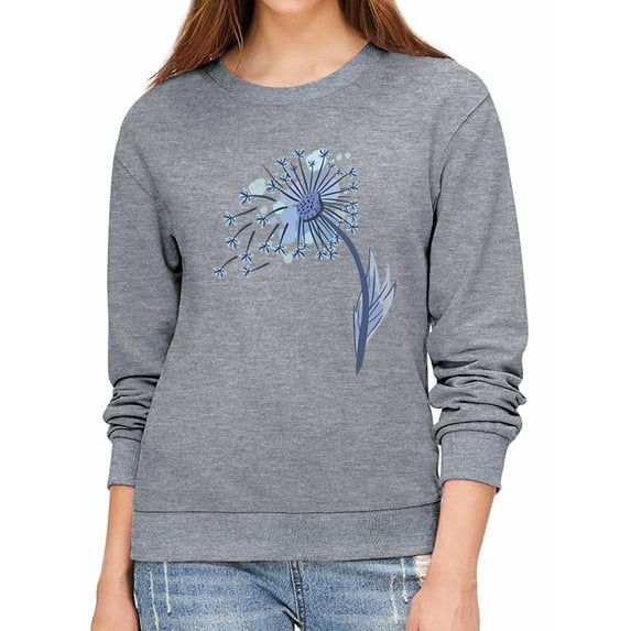 ManHanLi Women Dandelion Graphic Print Round Neck Long Sleeve Sweatshirt