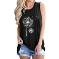 thumbnail image 1 of ManHanLi Women Dandelion Graphic Print Round Neck Sleeveless Tank Top, 1 of 2