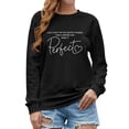 thumbnail image 1 of ManHanLi Women Letter Print Crew Neck Long Sleeve Sweatshirt, 1 of 7