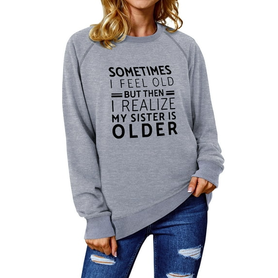 ManHanLi Women Letter Print Crew Neck Raglan Long Sleeve Sweatshirt