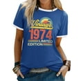thumbnail image 1 of ManHanLi Women Vintage 1974 Limited Edition Shirt Crewneck Tee 50th Birthday Gifts Tops, 1 of 7