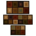 thumbnail image 1 of ManMade Optic Squares Geometric Nylon Rug Set, 3 Piece, Brown, Non-Slip, 1 of 2
