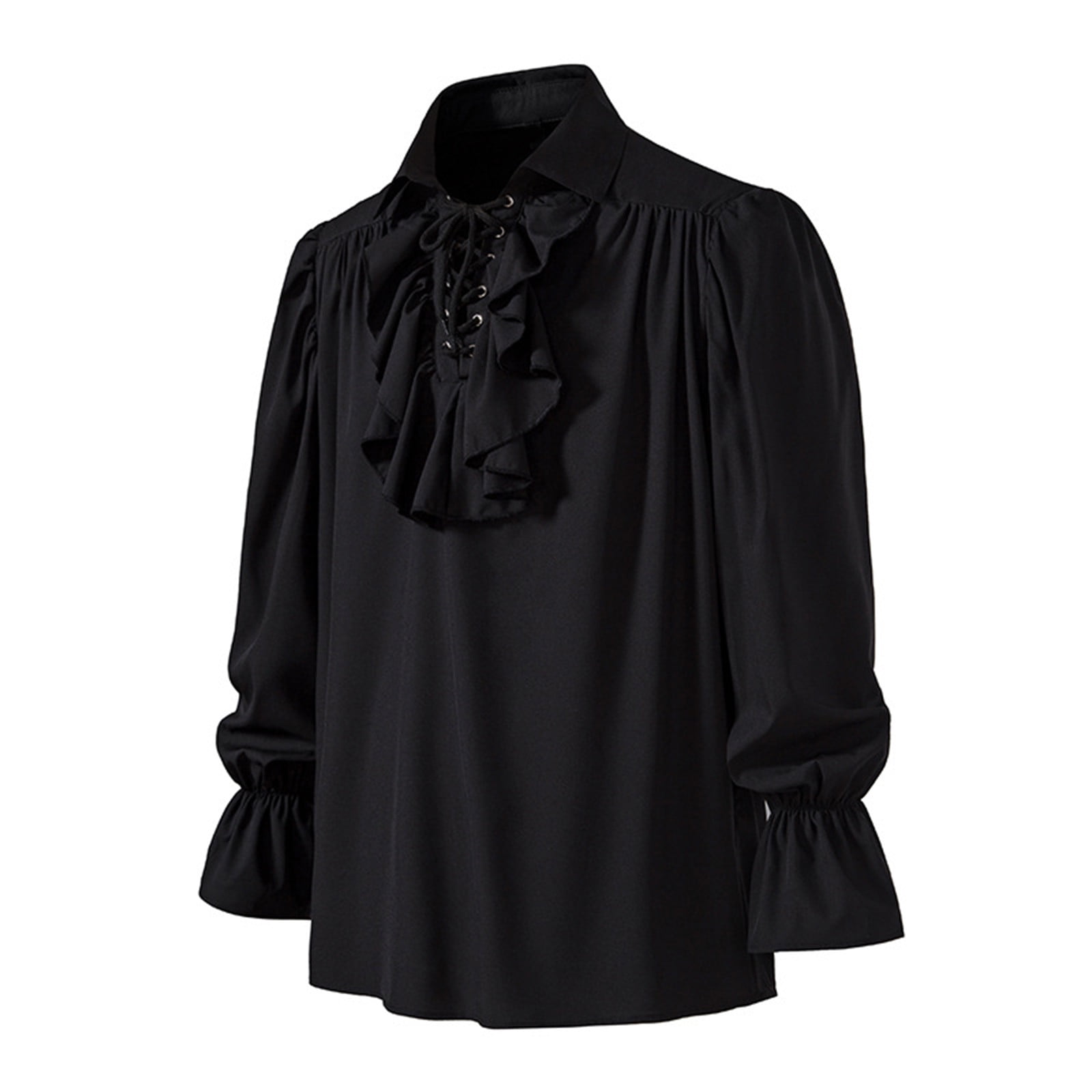 ManTuo Mens Long Sleeve Pirate Shirt Ruffle Victorian Renaissance ...