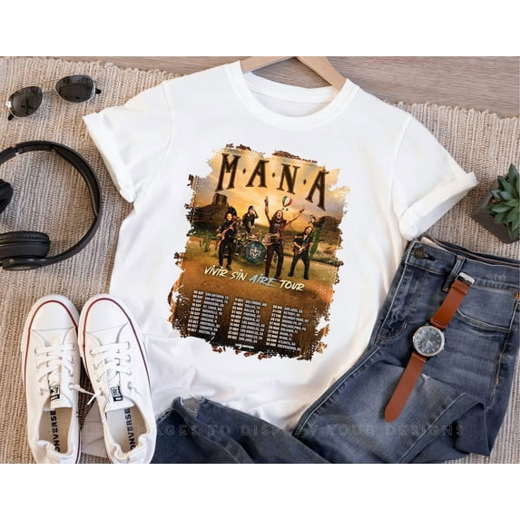 Mana Band 2025 Tour Shirt, Unisex t-shirt Gift For Fan ,White Color,Size L