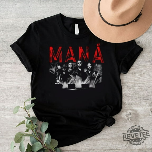 Mana Band Tshirt Maná Tour Shirt ,Black Color,Size L
