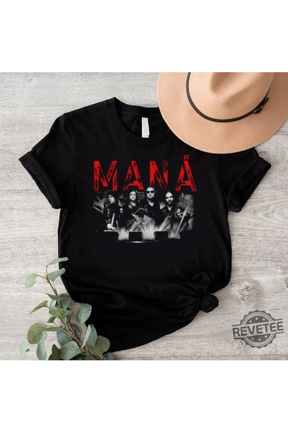 Mana Band Tshirt Maná Tour Shirt ,Black Color,Size L