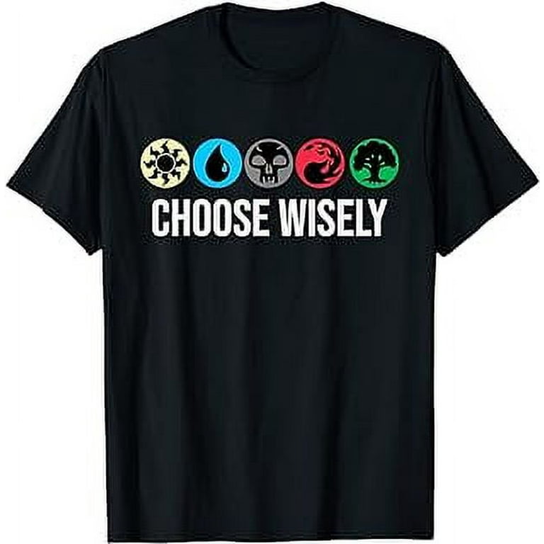 Mana Symbols Gathering Magic - Choose Wisely Blue Red Green T-Shirt