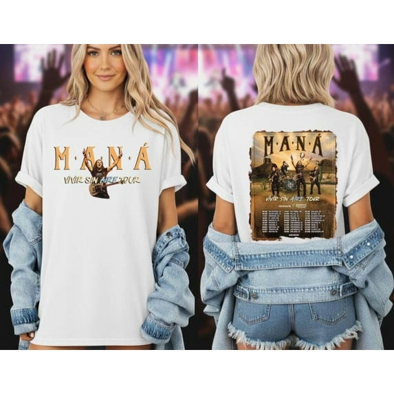 Mana Tour 2025 T-Shirt: Unisex Cotton Concert Tee, Gift For Fan,White Color,Size L