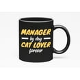 thumbnail image 1 of Manager Cat Lover, Black 11oz Ceramic Mug, 1 of 5