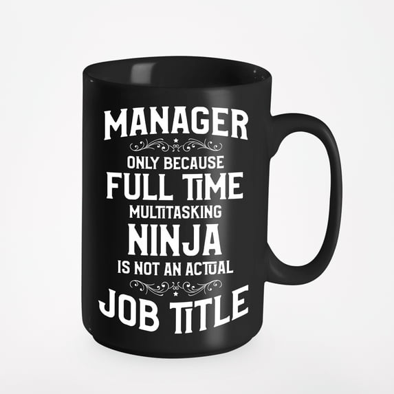 Manager Profession, Black 15oz Ceramic Mug