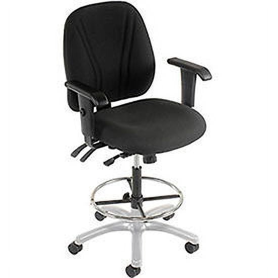 Manager Stool - 360 Footrest With T Arms - Black