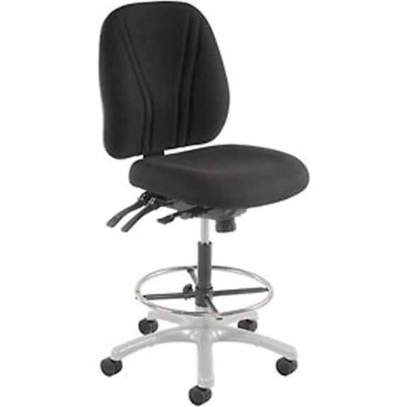 Manager Stool with Footrest - Black - Adjustable Height - Ergonomic Design