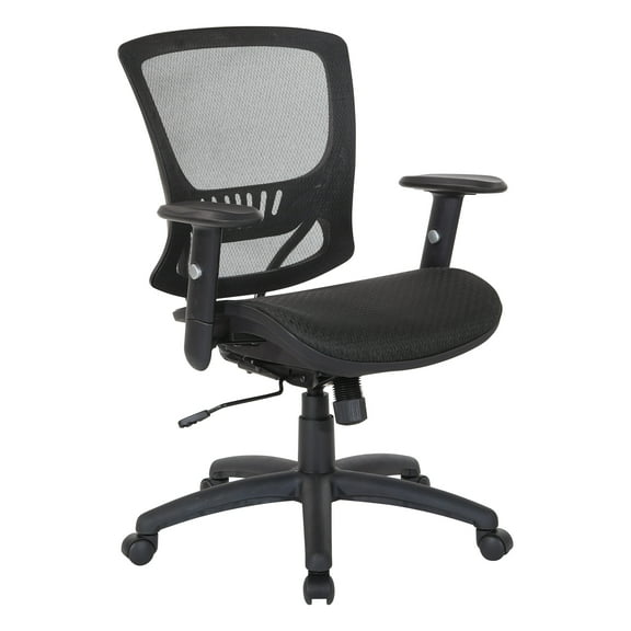Manager's Chair Mesh Screen Seat and Back in Black Fabric