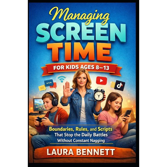 Managing Screen Time for Kids Ages 8-13: Boundaries, Rules, and Scripts That Stop the Daily Battles Without Constant Nag, (Paperback)