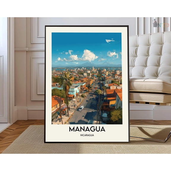 Managua Nicaragua City Poster, Unframed Paper Poster 8x10in