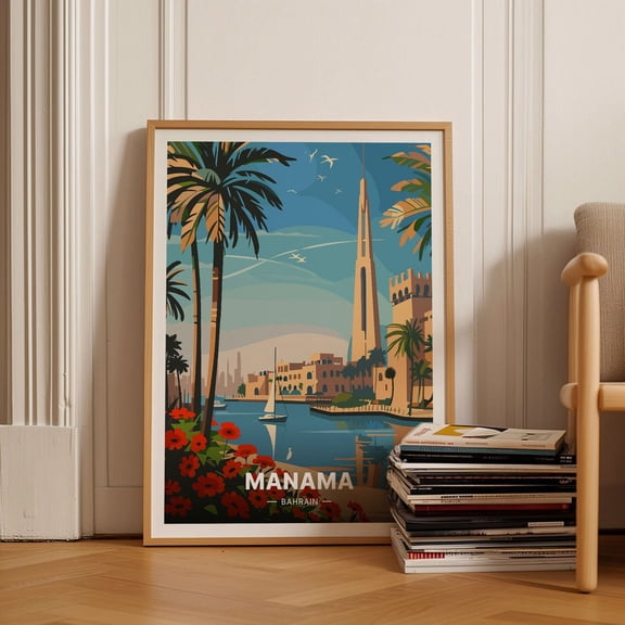 Manama Bahrain Cityscape Wall Decor