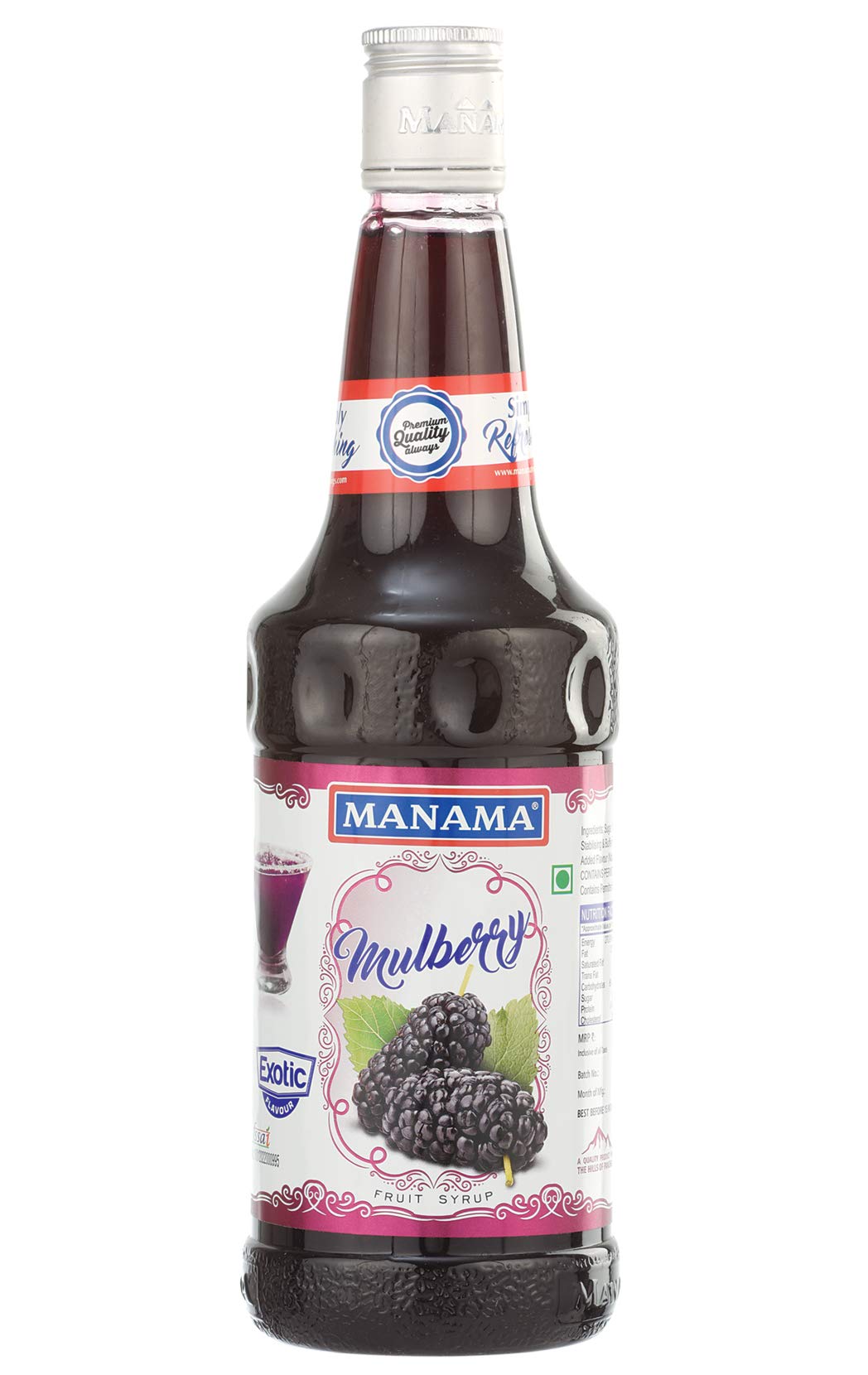 Manama Mulberry Syrup Mixer For Mocktails, Cocktails, Drinks, Juices, Beverages Non