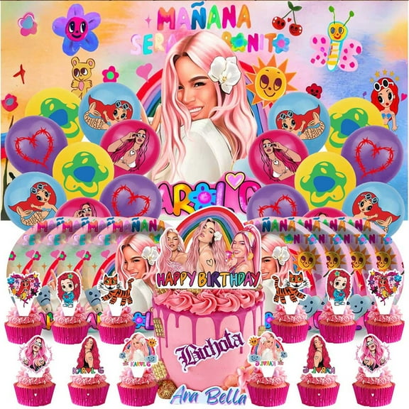 Manana Sera Bonito KAROL G Birthday Party Supplies Balloons Paper Plates Decoration Cake Topper Decor Tableware Banner Backdrop