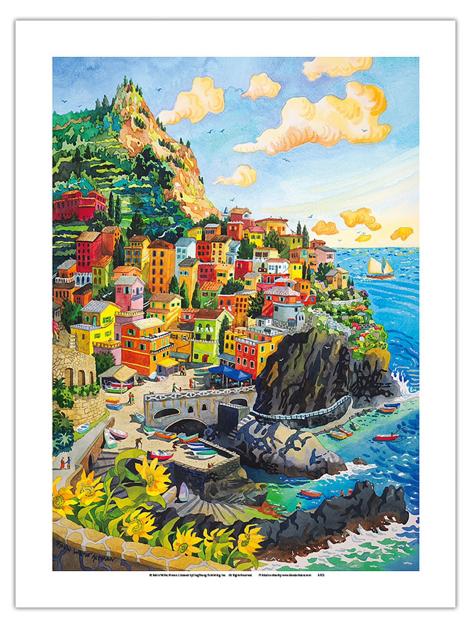 Manarola Italy - Cinque Terre Coastal Town - Italian Riviera - From an ...