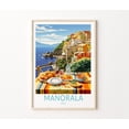 thumbnail image 1 of Manarola Italy Cinque Terre Coastal Village Wall Art Decor, Stretched Canvas 16x20in, 1 of 4