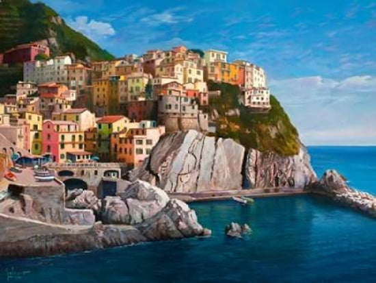 Manarola-Le Cinque Terre Canvas Art - Adriano Galasso (22 x 28)