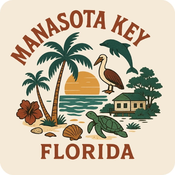 Manasota Key Beach Florida Keepsakes Souvenir Vinyl Sticker – Destination Travel Keepsake Collectible (3-Inches Wide)
