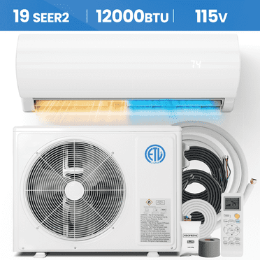 Manastin 12000 BTU Mini Split Air Conditioner & Heater with Inverter, 19 SEER2 115V Energy Saving AC Unit Cools Rooms up to 750 Sq. Ft, Complete Installation Kit