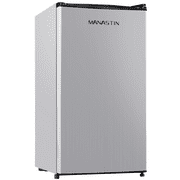 Manastin 3.2 Cu.ft Mini Fridge Energy Saving Compact Refrigerator with Reversible Door, Silver