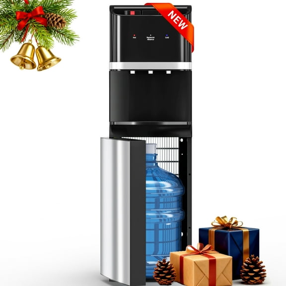 Patiosunny 304 Stainless Steel Bottom Loading Water Cooler Dispenser for 5 Gal, Ergonomic Height with 3-Temp & Child lock