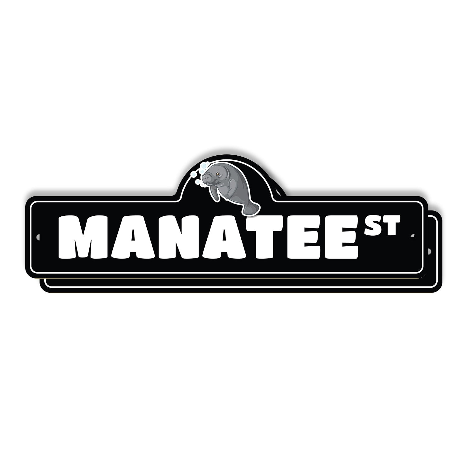 Manatee (2 Pack) Plastic Street Sign - 6 Inch X 18 Inch Gift Marine ...