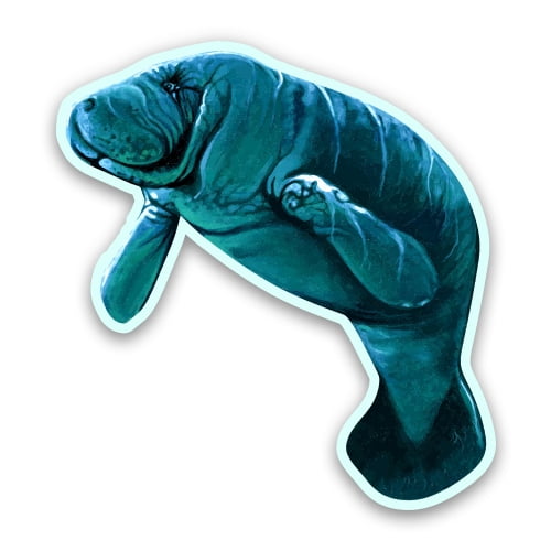 Manatee - 3" Vinyl Sticker - For Car Laptop Water Bottle Phone - Waterproof Decal