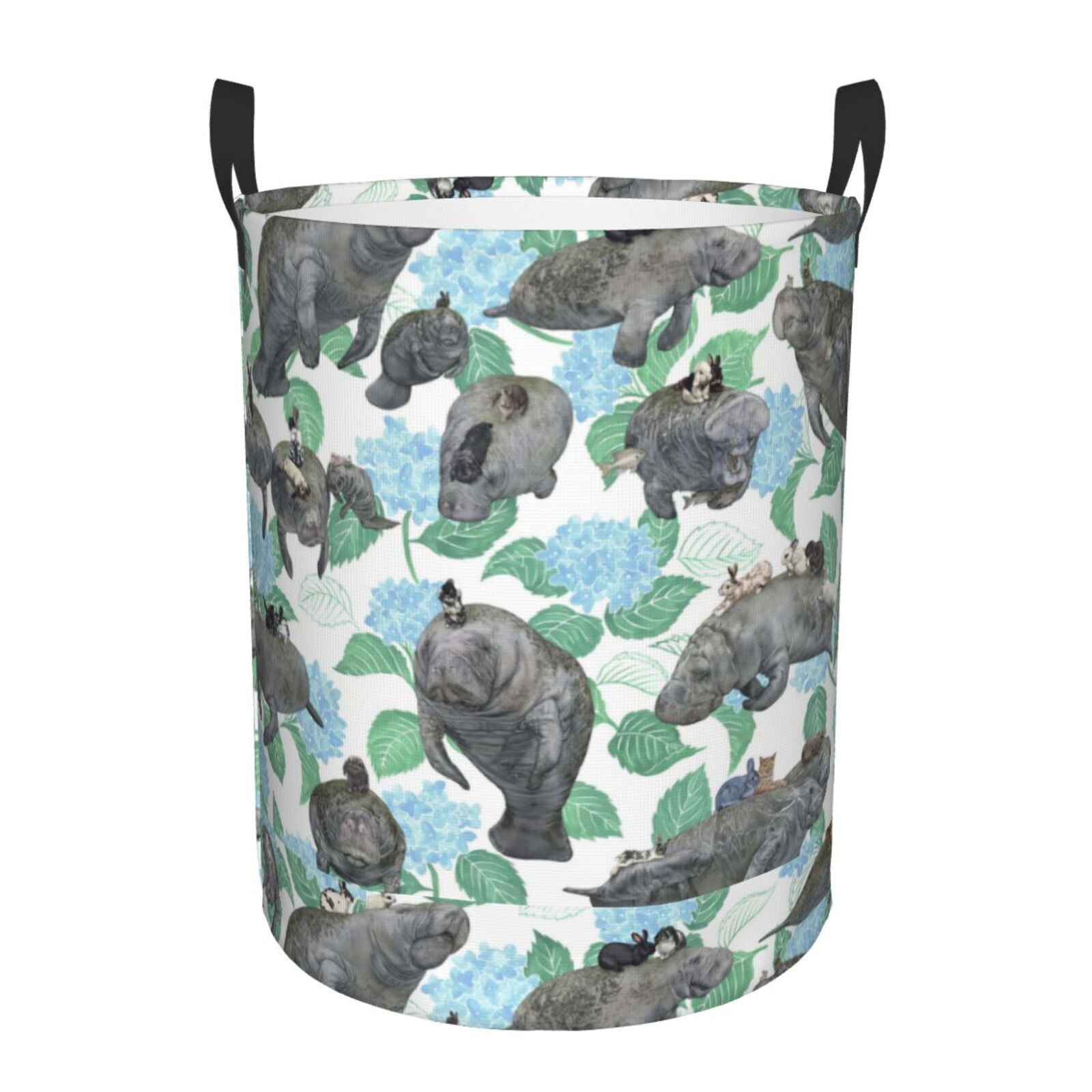 Manatee Animals Laundry Basket Freestanding Large Waterproof Laundry