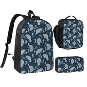 Manatee Backpack Set 3pc Including Backpack, Lunch Bag and Pen Bag Combination