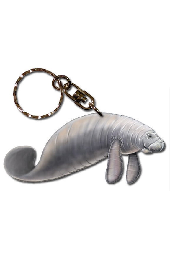 Manatee Keychain, Souvenir Key Holder, Purse Charm Tag, Pet Key Rings Craft Ornaments, Wooden Die-Cut