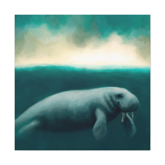 "Manatee Majesty Awaits" - Canvas