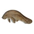 thumbnail image 1 of Manatee Mother With Baby Carved Wood Wall Plaque 14 Inches Natural Finish, 1 of 2