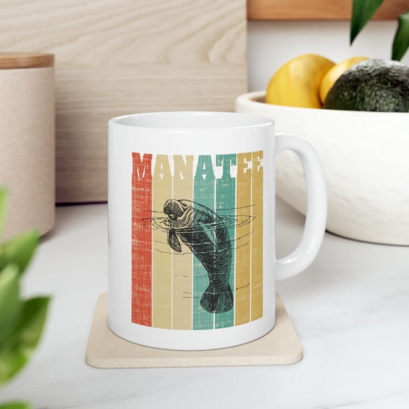 Manatee Mug, Cute Coffee Cup, Marine Animal Lover Gift, Underwater Creature Tea Mug, Unique Gift