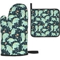 thumbnail image 1 of Manatee Oven Mitts and Pot Holders Sets,Heat Resistant Non-Slip Cooking Gloves with Cotton Lining for Kitchen Baking Grilling BBQ, 1 of 6